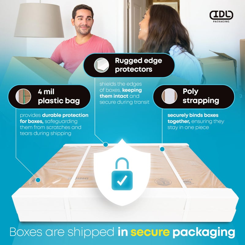 IDL Packaging IDL Small Cube Moving & Shipping Boxes - 8 x 8 x 8 inches (5-Pack) - Extra Strength 200 lb Corrugated Packing Boxes - Image 4